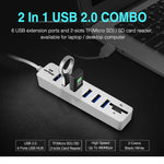 ฮับ USB 2.0 หลายพอร์ต ตัวแยก USB ความเร็วสูง 6 พอร์ต พร้อมเครื่องอ่านการ์ด TF SD