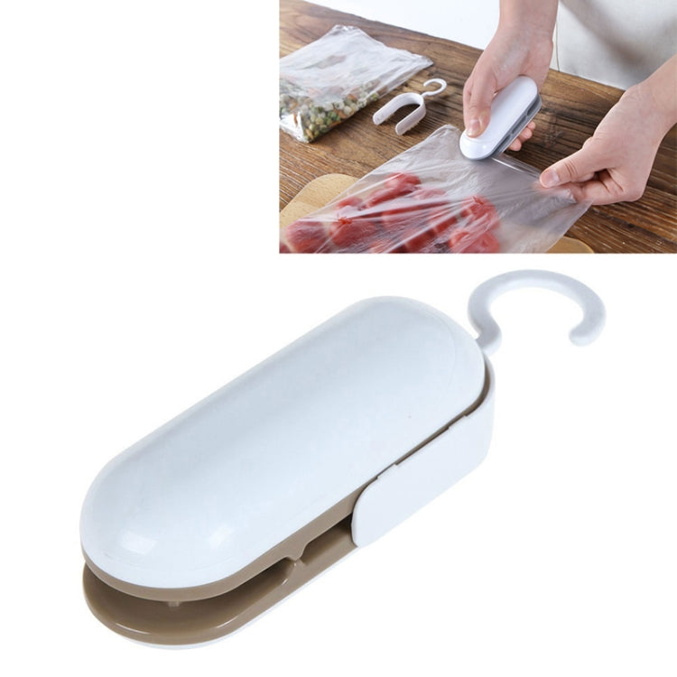 เครื่องซีลความร้อนขนาดเล็กสำหรับใช้ในบ้าน พร้อมที่หนีบปิดถุง, สีน้ำตาล, สีเทา