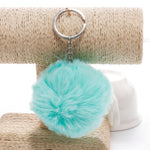 Simple Key Chain Fur Ball Pompon Keychain Pompom Artificial Rabbit Fur Animal Keychains for Woman Car Bag Key Rings