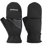 ถุงมือครึ่งนิ้ว HUMRAO สำหรับฤดูหนาว อุ่นสำหรับกีฬากลางแจ้ง สกี และปั่นจักรยาน, L