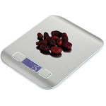 เครื่องชั่งอาหารสแตนเลสมัลติฟังก์ชันดิจิทัลพร้อมจอ LCD, 5kg/1g, สีโรสโกลด์, 5kg/1g, สีเงิน