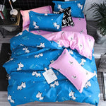 ชุดเครื่องนอนหรูสำหรับครอบครัว ผ้าปูที่นอน ปลอกผ้านวม ปลอกหมอน, ผ้าปูที่นอนสี่ชิ้นขนาด 1.5 เมตร