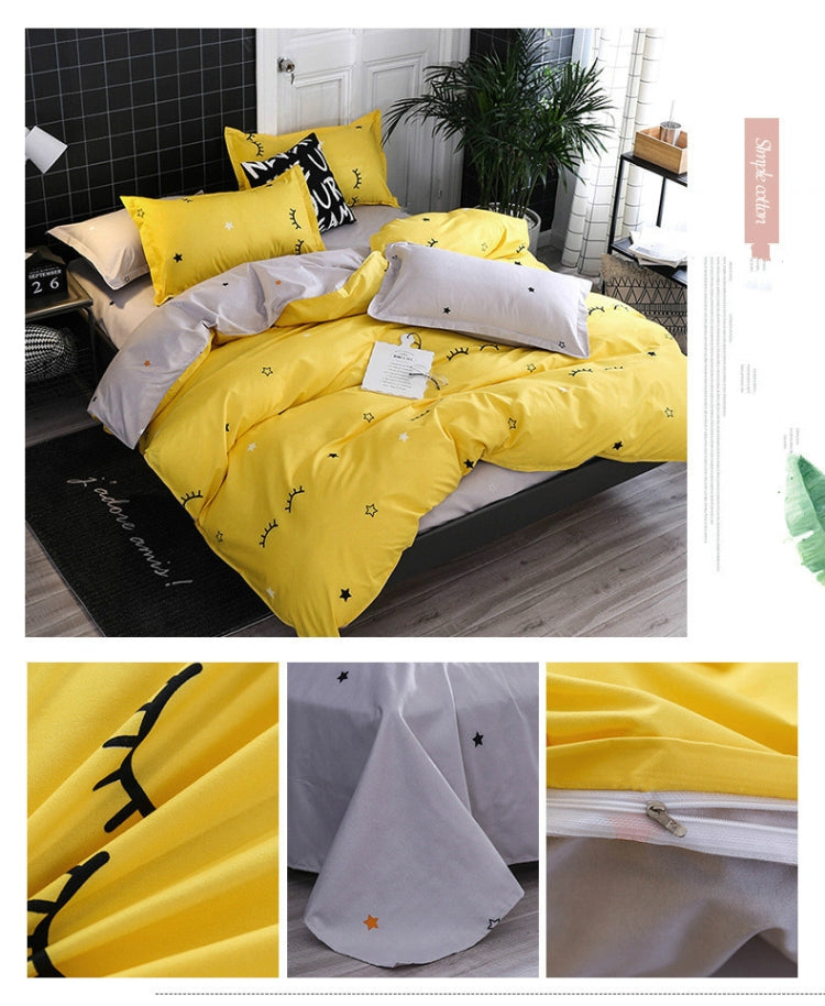 ชุดเครื่องนอนหรูสำหรับครอบครัว ผ้าปูที่นอน ปลอกผ้านวม ปลอกหมอน, ผ้าปูที่นอนสี่ชิ้นขนาด 1.5 เมตร