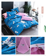 ชุดเครื่องนอนหรูสำหรับครอบครัว ผ้าปูที่นอน ปลอกผ้านวม ปลอกหมอน, ผ้าปูที่นอนสี่ชิ้นขนาด 1.5 เมตร