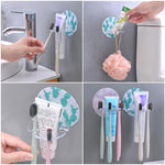 ที่ใส่แปรงสีฟันพลาสติก ที่เก็บยาสีฟัน เครื่องจ่ายแปรงสีฟัน, สีขาว, สีชมพู, สีเขียว