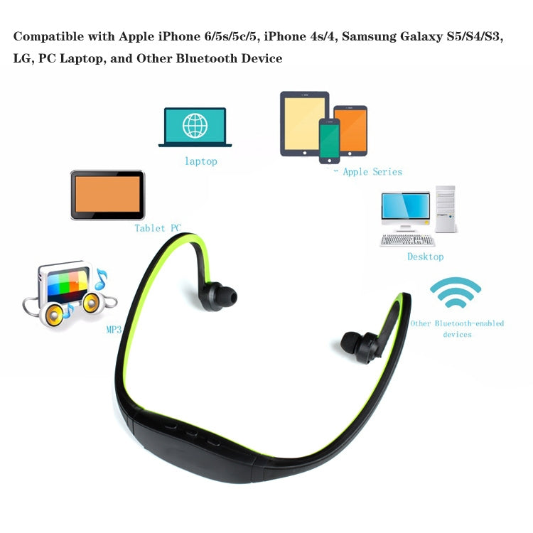 หูฟังบลูทูธกีฬาไร้สาย S9 สำหรับ iPhone Huawei XiaoMi รองรับการ์ด TF / SD และไมโครโฟน