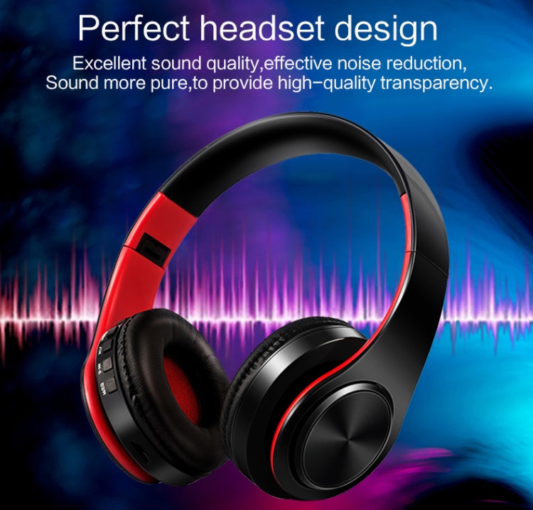 หูฟังบลูทูธสเตอริโอ HIFI สำหรับ Xiaomi iPhone Samsung แท็บเล็ต พร้อมไมโครโฟน รองรับการ์ด SD และวิทยุ FM