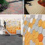 แม่พิมพ์ปูพื้นสวนพลาสติกน้ำหนักเบา DIY รูปหกเหลี่ยม ลายสวย