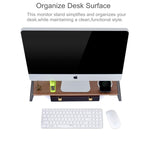 ขาตั้งจอภาพพร้อมขาโลหะ สำหรับ iMac MacBook จอ LCD เครื่องพิมพ์ โต๊ะจัดระเบียบแล็ปเดสก์ แพลตฟอร์มแข็งแรง ประหยัดพื้นที่