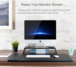 ขาตั้งจอภาพพร้อมขาโลหะ สำหรับ iMac MacBook จอ LCD เครื่องพิมพ์ โต๊ะจัดระเบียบแล็ปเดสก์ แพลตฟอร์มแข็งแรง ประหยัดพื้นที่