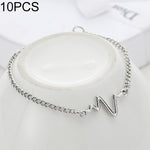 สร้อยข้อมือบุคลิกเรียบง่าย 10 ชิ้น ลาย ECG สายฟ้า คู่รัก ความถี่หัวใจ สีดำ ทอง เงิน