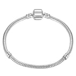 สร้อยข้อมือโซ่เงินลายงู ขนาด 17-21 ซม. เหมาะกับสร้อยข้อมือ Pandora สไตล์ยุโรป ขนาด 19 ซม., 18 ซม., 20 ซม., 21 ซม.