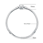 สร้อยข้อมือโซ่เงินลายงู ขนาด 17-21 ซม. เหมาะกับสร้อยข้อมือ Pandora สไตล์ยุโรป ขนาด 19 ซม., 18 ซม., 20 ซม., 21 ซม.
