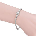 สร้อยข้อมือโซ่เงินลายงู ขนาด 17-21 ซม. เหมาะกับสร้อยข้อมือ Pandora สไตล์ยุโรป ขนาด 19 ซม., 18 ซม., 20 ซม., 21 ซม.