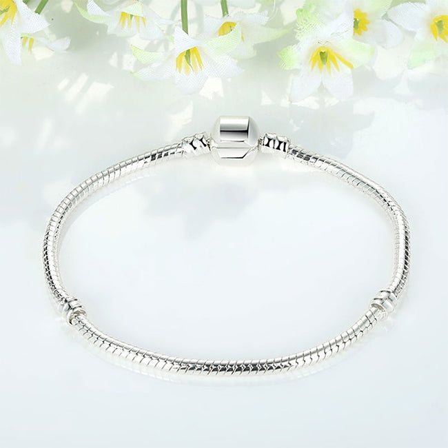 สร้อยข้อมือโซ่เงินลายงู ขนาด 17-21 ซม. เหมาะกับสร้อยข้อมือ Pandora สไตล์ยุโรป ขนาด 19 ซม., 18 ซม., 20 ซม., 21 ซม.