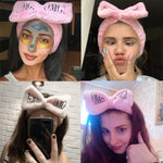 ที่คาดผมโบว์นุ่มฟลีซสีปะการังลายตัวอักษร "OMG" สำหรับผู้หญิง น่ารัก สำหรับผม เครื่องประดับผม