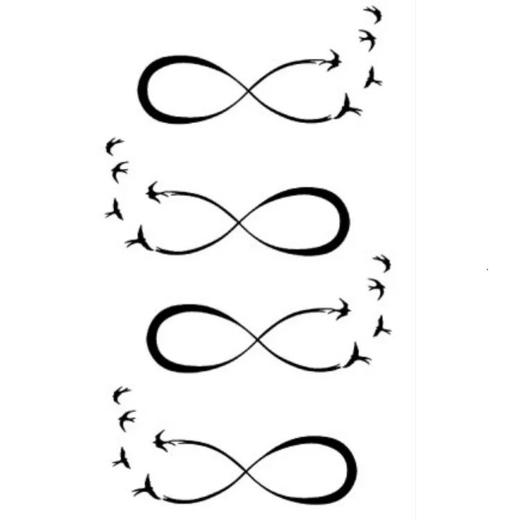 10 ชิ้น สติ๊กเกอร์รอยสักชั่วคราวกันน้ำ สีดำคลาสสิก