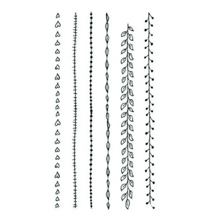 10 ชิ้น สติ๊กเกอร์รอยสักชั่วคราวกันน้ำ สีดำคลาสสิก