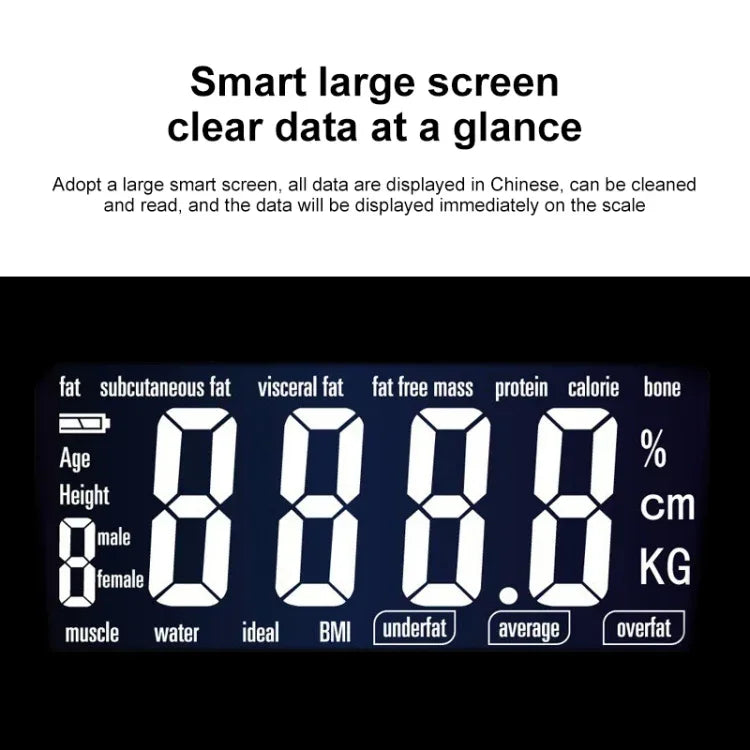 เครื่องชั่งน้ำหนักอิเล็กทรอนิกส์อัจฉริยะสำหรับร่างกาย พร้อมจอ LCD เครื่องชั่งน้ำหนักดิจิทัลสำหรับห้องน้ำ
