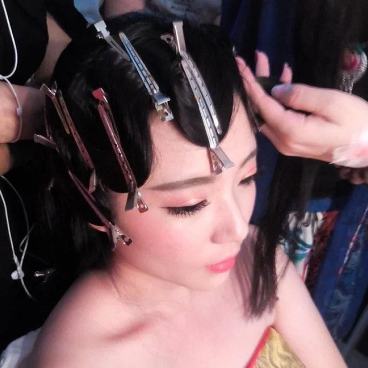 คลิปผมสแตนเลส 10 ชิ้น คลิปปากเป็ด คลิปผม รูเหล็กเดี่ยวขนาดใหญ่