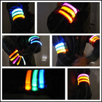 สายรัดแขนไฟ LED สำหรับกีฬาไนลอนกลางคืน รุ่นแบตเตอรี่ สีฟ้า รุ่นชาร์จ USB สีฟ้า รุ่นแบตเตอรี่ สีขาว รุ่นชาร์จ USB สีขาว รุ่นแบตเตอรี่ สีแดง รุ่นชาร์จ USB สีแดง รุ่นแบตเตอรี่ สีเขียว รุ่นชาร์จ USB สีเขียว