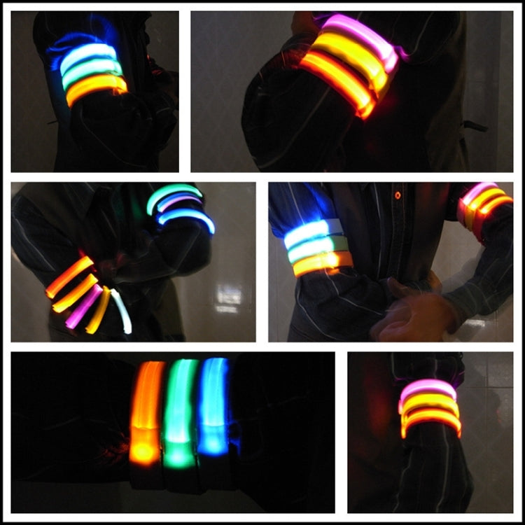 สายรัดแขนไฟ LED สำหรับกีฬาไนลอนกลางคืน รุ่นแบตเตอรี่ สีฟ้า รุ่นชาร์จ USB สีฟ้า รุ่นแบตเตอรี่ สีขาว รุ่นชาร์จ USB สีขาว รุ่นแบตเตอรี่ สีแดง รุ่นชาร์จ USB สีแดง รุ่นแบตเตอรี่ สีเขียว รุ่นชาร์จ USB สีเขียว