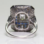 แหวนหมั้นคริสตัลสี่เหลี่ยมหรูหราสำหรับผู้หญิง ขนาด 10, 6, 7, 8, 9