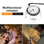 Professional Mini Compass Map Scale Ruler Multifunctional Equipment Outdoor Hiking Camping Survival, Mini
