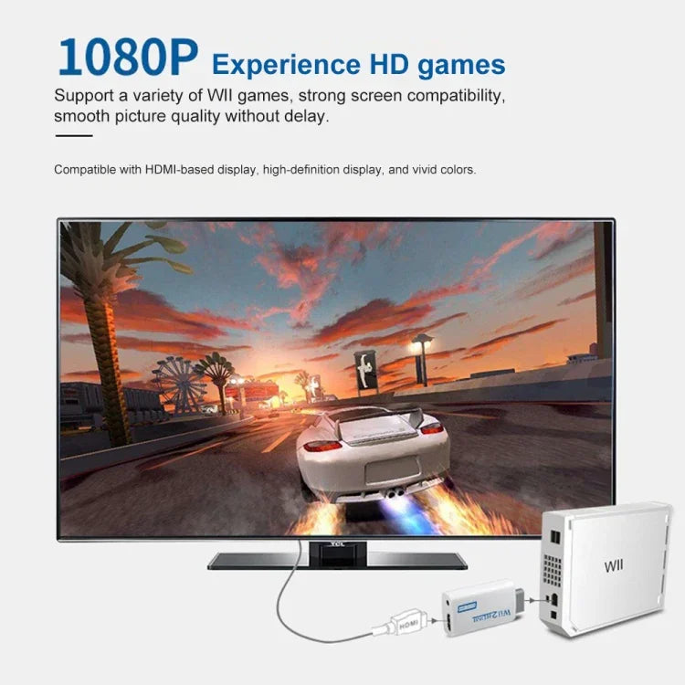 อะแดปเตอร์แปลงสัญญาณ Nintendo Wii เป็น HDMI 1080p แบบเสียบแล้วเล่น พร้อมช่องเสียง 3.5 มม. กล่องเสียง Wii-link, อะแดปเตอร์แปลงเป็น HDMI 1080p
