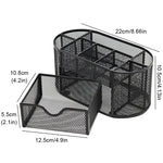 Desk Organizer 9 Grids Metal Mesh Office Pen Pencil Holder