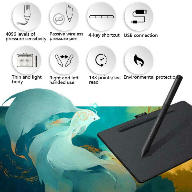 Wacom CTL-4100 แท็บเล็ต Intuos กระดานวาดภาพมือเขียน กระดานคอมพิวเตอร์สำหรับวาดภาพและเขียนมือ รุ่น CTL-4100