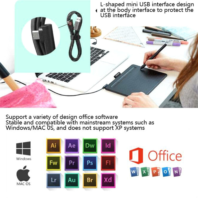 Wacom CTL-4100 แท็บเล็ต Intuos กระดานวาดภาพมือเขียน กระดานคอมพิวเตอร์สำหรับวาดภาพและเขียนมือ รุ่น CTL-4100