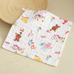 ผ้าฝ้ายผ้าก๊อซ 6 ชั้น ผ้าเช็ดน้ำลายเด็ก ขนาด 25x25 ซม., 30x30 ซม. ส่งแบบสุ่ม
