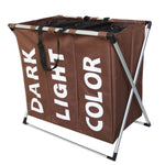 Collapsible Three Grid Dirty Clothes Laundry Hamper Organizer Home Storage Basket, 3 Grid