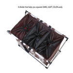 Collapsible Three Grid Dirty Clothes Laundry Hamper Organizer Home Storage Basket, 3 Grid