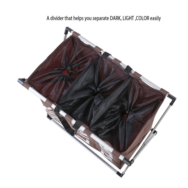 Collapsible Three Grid Dirty Clothes Laundry Hamper Organizer Home Storage Basket, 3 Grid