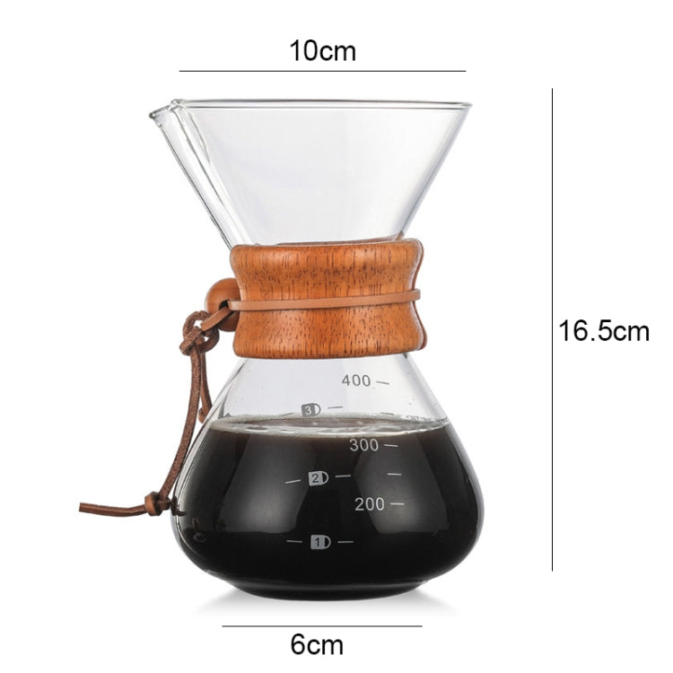 กาแฟหม้อแก้วทนความร้อนสูง 400ml หม้อกาแฟแบบไม่มีที่กรองและมีที่กรอง