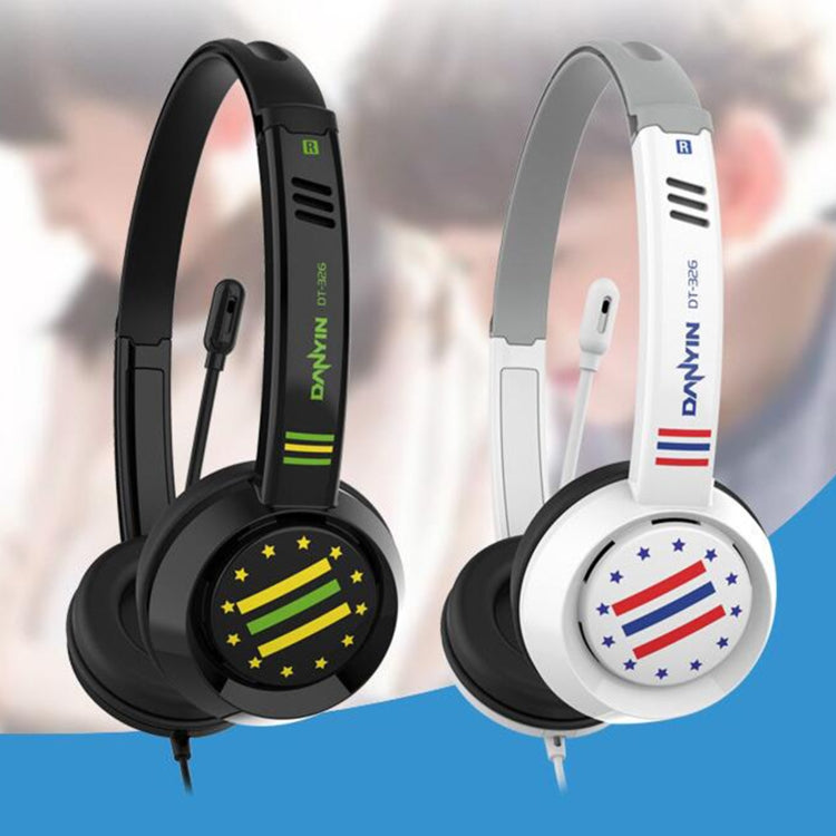 หูฟังมีสายพร้อมไมโครโฟนสำหรับเด็กเรียนรู้ DANYIN DT326 แบบสวมศีรษะสำหรับคอมพิวเตอร์ตั้งโต๊ะ ความยาวสาย: 1.8m, DT326 3.5 มม. รูคู่ สีขาว, DT326 3.5 มม. รูคู่ สีดำ, DT326 รูเดี่ยว สี่ระดับ สีขาว, DT326 รูเดี่ยว สี่ระดับ สีดำ