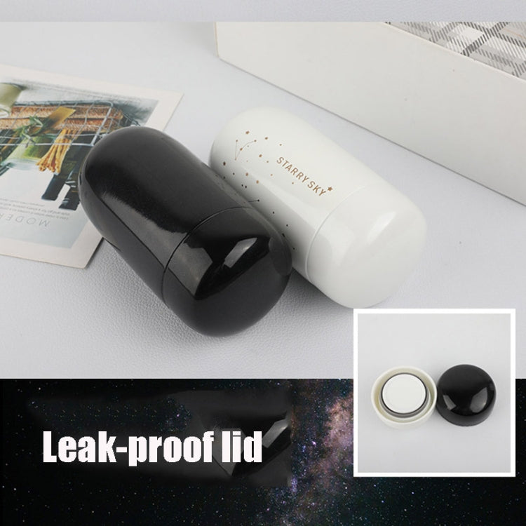 กระติกน้ำสุญญากาศขนาดเล็กสำหรับเด็กแบบพกพา ลายดาว สีขาวดาว, สีดำดาว