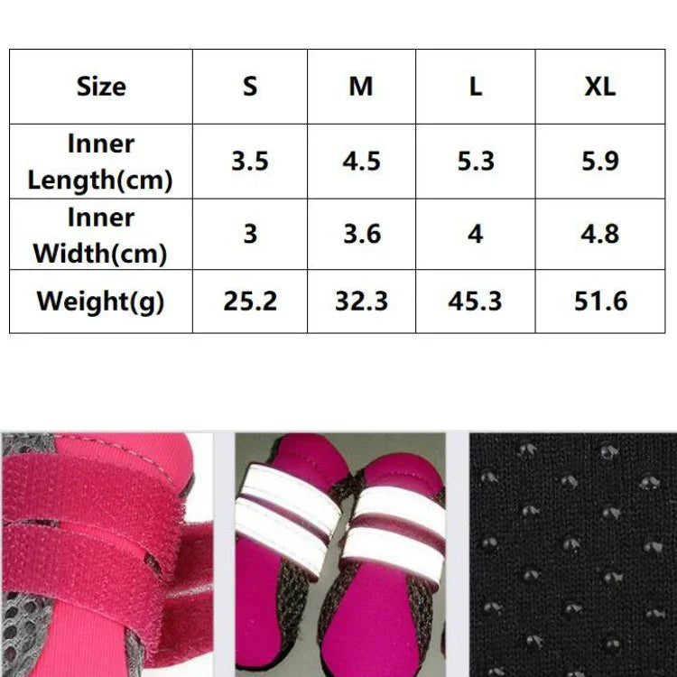 รองเท้าสัตว์เลี้ยง 4-in-1 รองเท้าสุนัข รองเท้าสำหรับเดิน สำหรับสุนัขขนาดเล็ก อุปกรณ์สัตว์เลี้ยง ขนาด S, M, L, XL