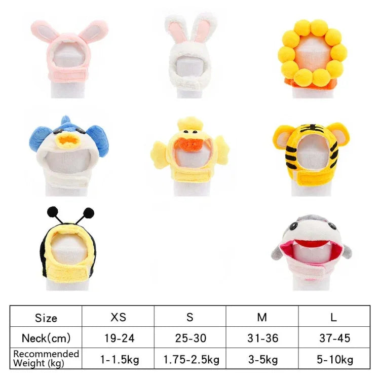 หมวกนุ่มสำหรับหัวแมว หมวกสัตว์เลี้ยงแบบข้ามเพศสำหรับแมวและสุนัข, XS, S, M, L