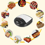 เครื่องทำแซนด์วิช 3 in 1 อเนกประสงค์ เครื่องทำวาฟเฟิล เครื่องทำแพนินี เครื่องทำอาหารเช้า ปลั๊ก EU