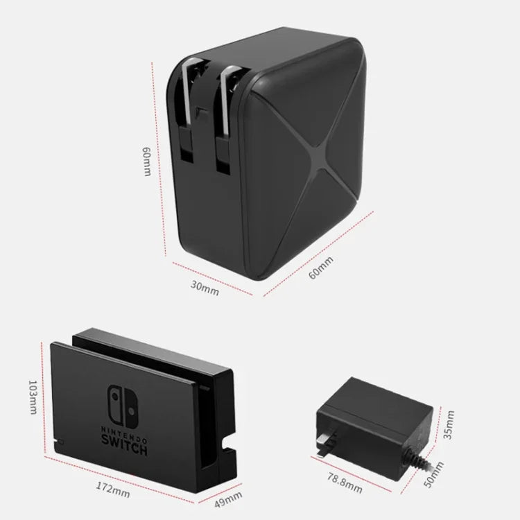 ฐานอะแดปเตอร์ AC สำหรับฉายภาพและชาร์จแบบมัลติฟังก์ชัน รองรับ Android/PC/Lite สำหรับ Switch, สีดำ+ปลั๊ก US, สีดำ+ปลั๊ก EU, สีดำ+ปลั๊ก UK