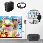 ฐานอะแดปเตอร์ AC สำหรับฉายภาพและชาร์จแบบมัลติฟังก์ชัน รองรับ Android/PC/Lite สำหรับ Switch, สีดำ+ปลั๊ก US, สีดำ+ปลั๊ก EU, สีดำ+ปลั๊ก UK