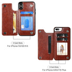 For iPhone XR Retro PU Leather Case Multi Card Holders Phone Case, For iPhone XR