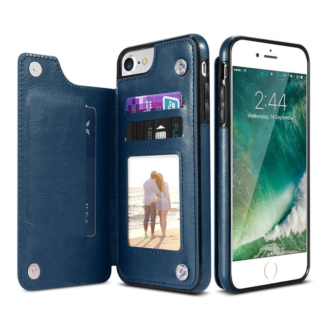 Retro PU Leather Case Multi Card Holders Phone Cases for iPhone 6 Plus & 6s Plus, iPhone 6 Plus, v