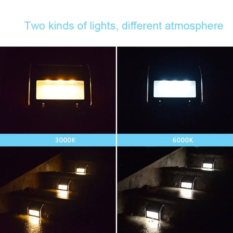 ไฟติดผนังบันไดสแตนเลสพลังงานแสงอาทิตย์ 3 LED สำหรับสวนรั้วภายนอก 3 LED / 2 ชิ้น