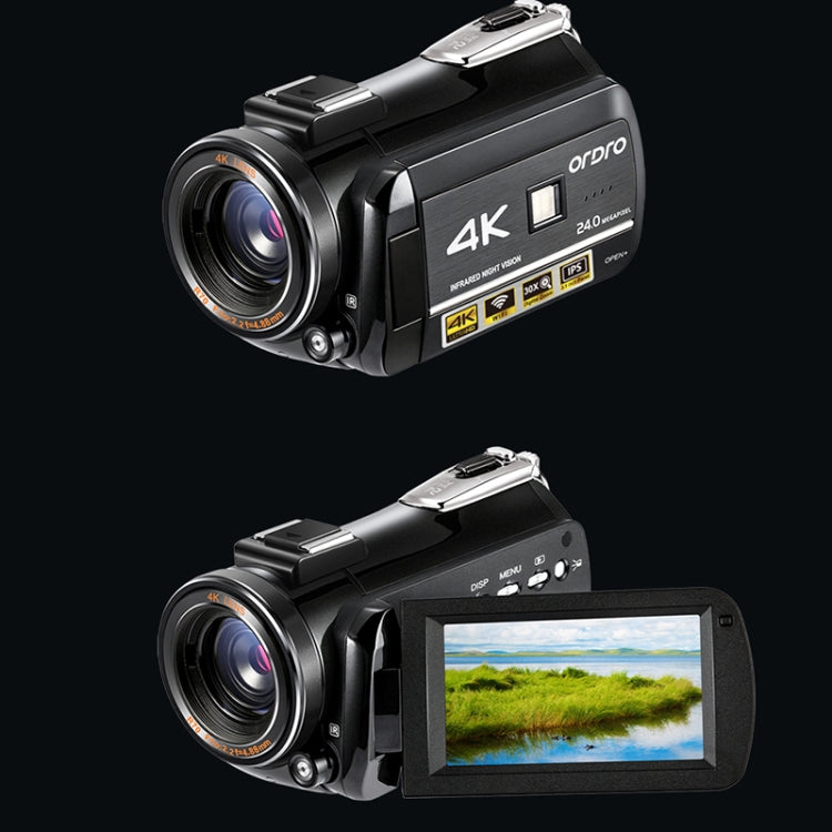 ORDRO AC3 กล้องดิจิตอล DV พร้อมหน้าจอ IPS 3.1 นิ้ว 4K Full HD 13MP พร้อม WiFi และการมองเห็นในที่มืด, รุ่นมาตรฐาน, มาตรฐาน + ไมโครโฟน, มาตรฐาน + ไมโครโฟน + ขาตั้งมือถือ, มาตรฐาน + ไมโครโฟน + ไฟเติมแสง