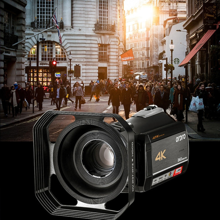 ORDRO AC5 กล้องวิดีโอดิจิตอล DV ซูมออปติคอล 12X 4K HD พร้อม WiFi และการมองเห็นในที่มืด, รุ่นมาตรฐาน, มาตรฐาน + ไมโครโฟน, มาตรฐาน + ไมโครโฟน + ขาตั้งมือถือ, มาตรฐาน + ไมโครโฟน + ไฟเติมแสง