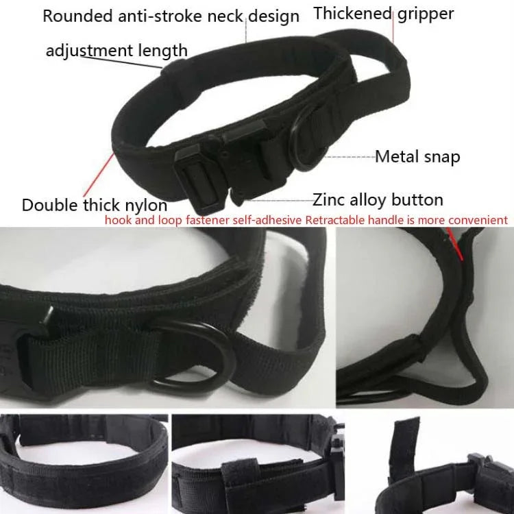 Nylon Thickened Large And Medium-Sized Dog Traction Collar Pet Collar, M, L, XL